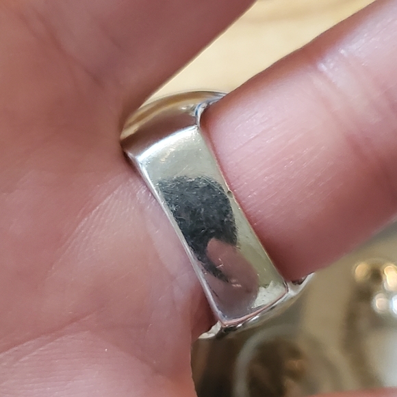 Huge Vintage Sterling Aventurine Stone Ring - Picture 5 of 11